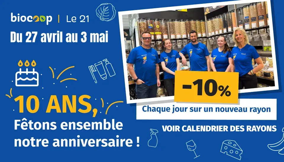 Biocoop le 21 fête ses 10 ans